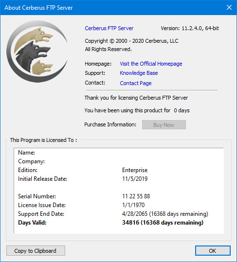 Cerberus FTP Server Enterprise 11.2.4.0