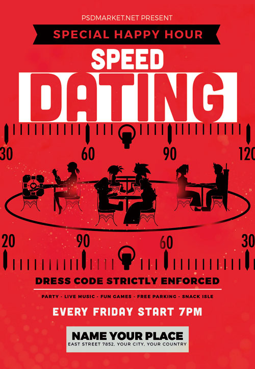 Speed dating party night - Premium flyer psd template