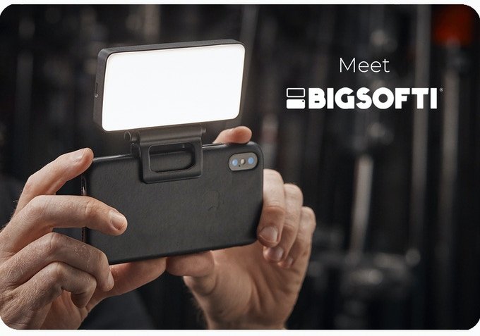 На осветительный прибор Bigsofti для съемки телефоном теснее собрано в 25 разов больше средств, чем планировалось