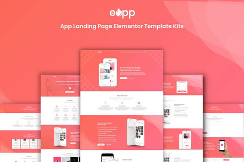 ThemeForest - eApp v1.0 - Landing Page Elementor Template Kit - 27526222