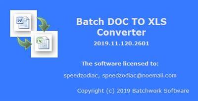 Batch DOC TO XLS Converter 2020.12.715.2832