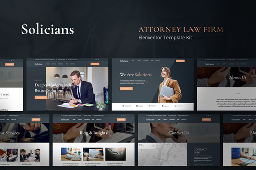 ThemeForest - Solicians v1.0 - Attorney Law Firm Elementor Template Kit - 27669352