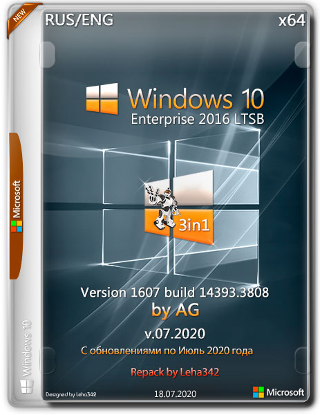 Windows 10 Enterprise LTSB x64 14393.3808 by AG v.07.2020 (RUS/ENG/Repack)