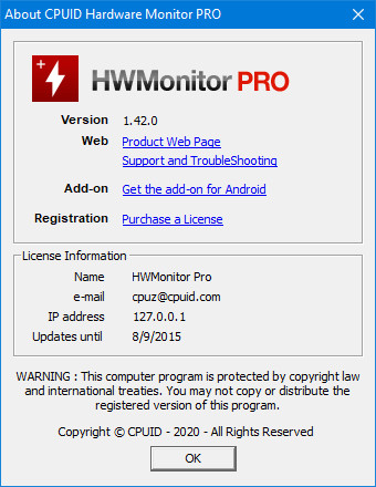 CPUID HWMonitor Pro 1.42 + Portable